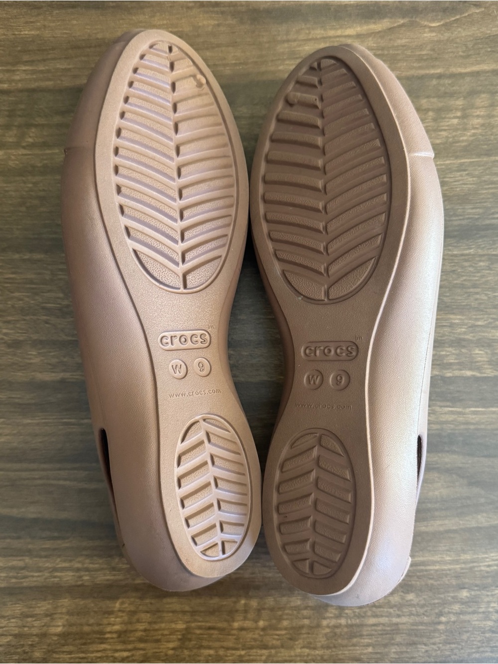 Crocs Sienna Ballet Flats W9 Mauve Taupe Brown Slip On Comfort Shoes 202811 - Picture 7 of 9